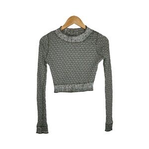 Free People green and White Patterned Crop Top